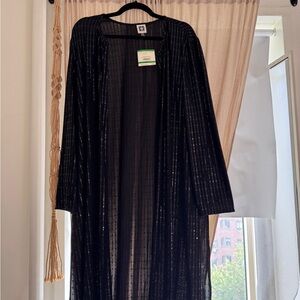 Anne Klein Black Sheer Robe